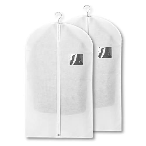 ZARLOO white breathable garment storage bags with clear windows