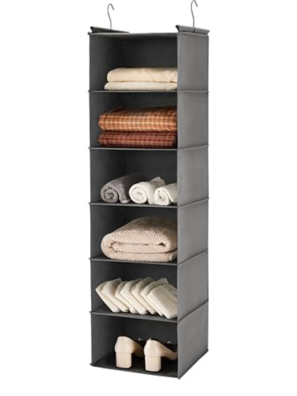 MAX Houser gray six-tier hanging closet organizer