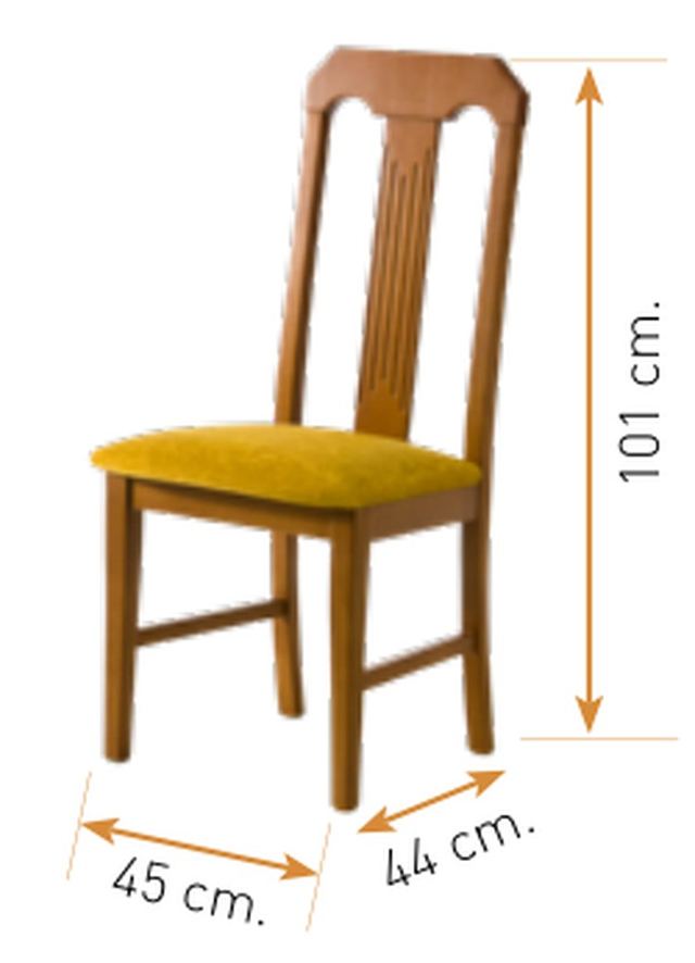 Medidas de la silla de comedor clásica modelo 40: alto 101 cm · ancho 45 cm · fondo 44 cm