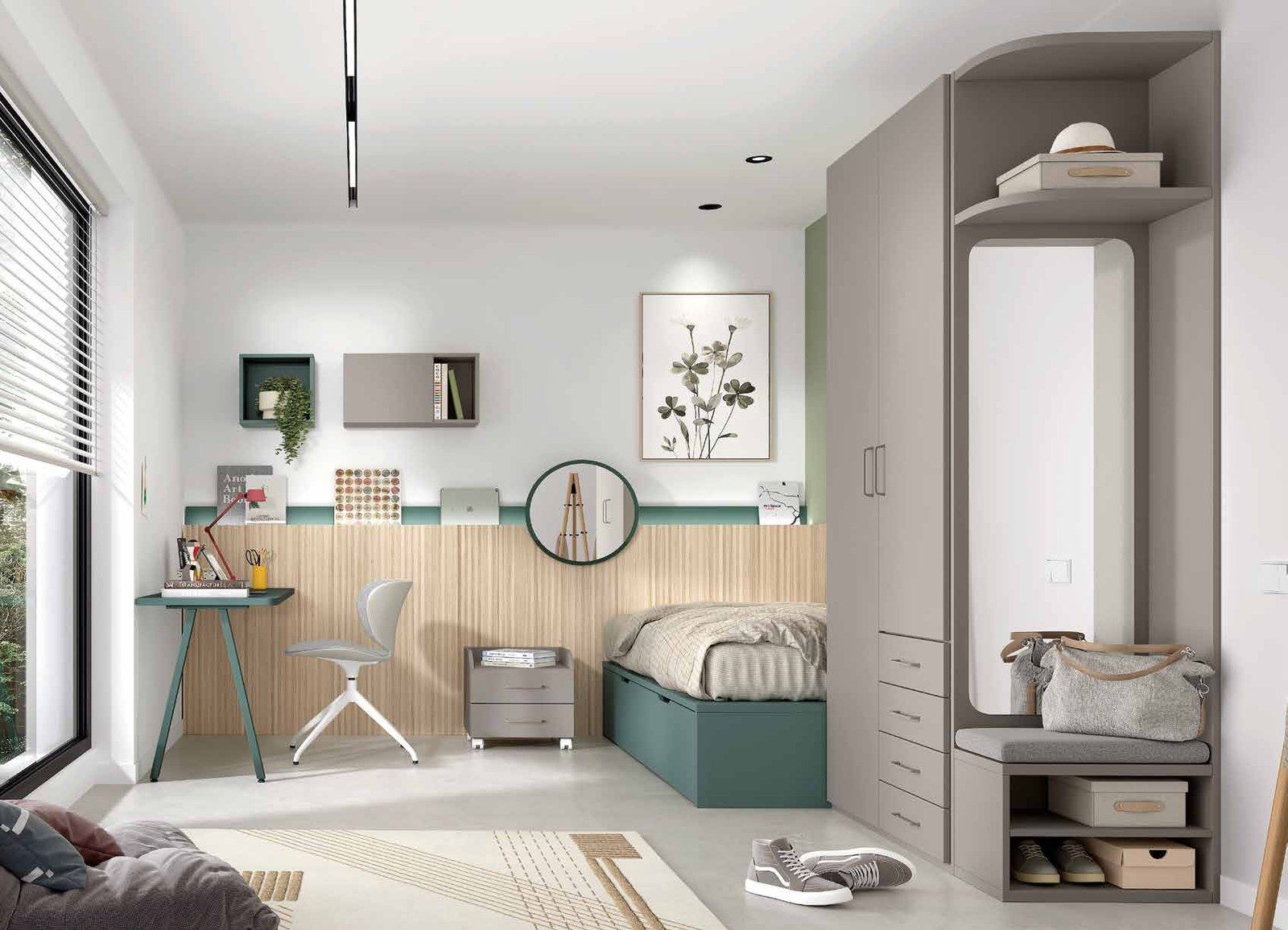 Dormitorio juvenil - Composición AD061, fotografía de catálogo del fabricante