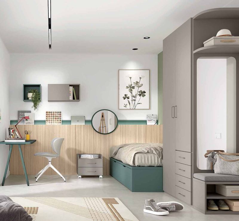 Dormitorio juvenil - Composición AD061, fotografía de catálogo del fabricante
