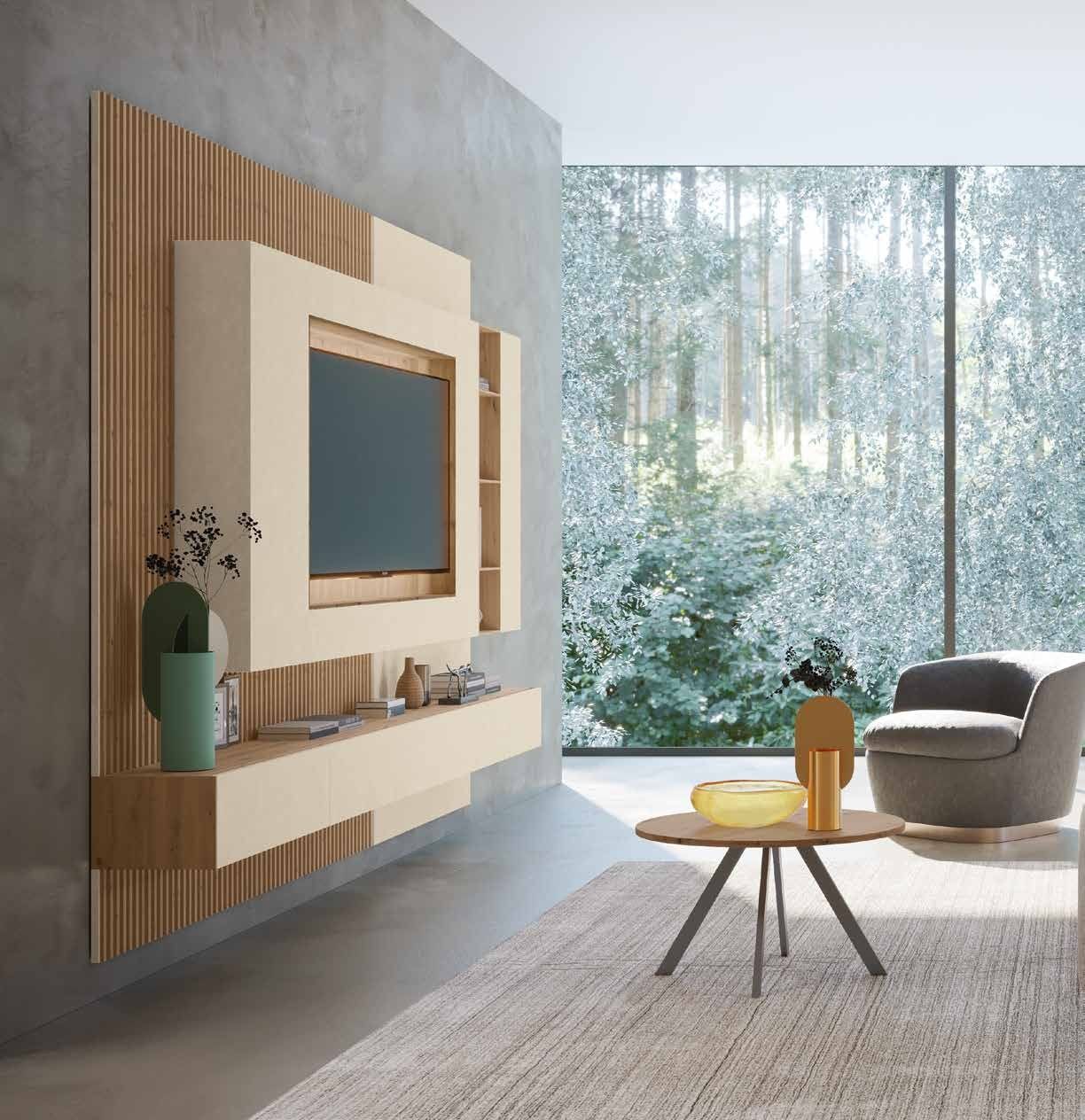 Fotografía de composición modular de salón de la colección FRESH, en acabado Amazonas / Arena.