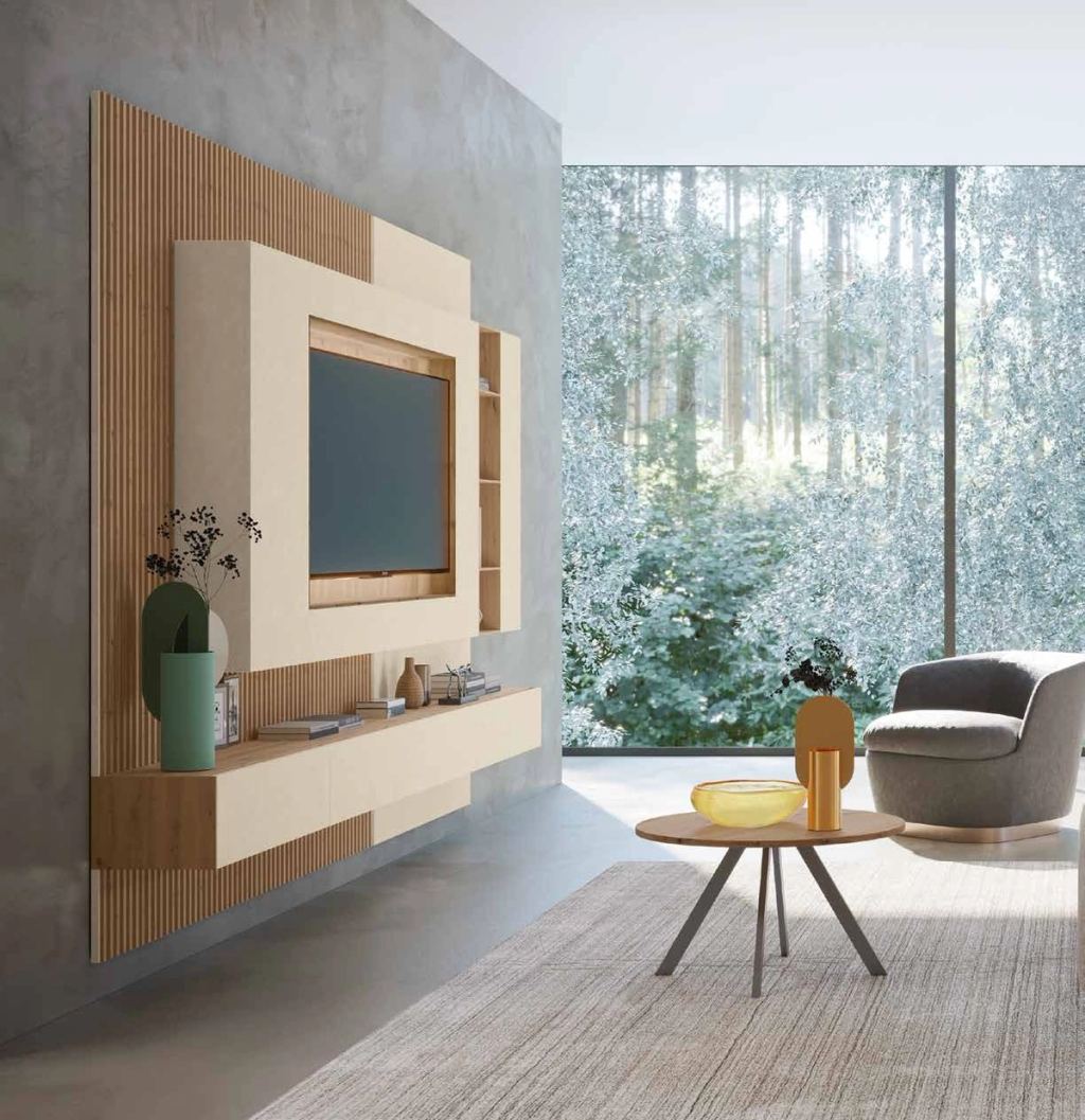 Fotografía de composición modular de salón de la colección FRESH, en acabado Amazonas / Arena.