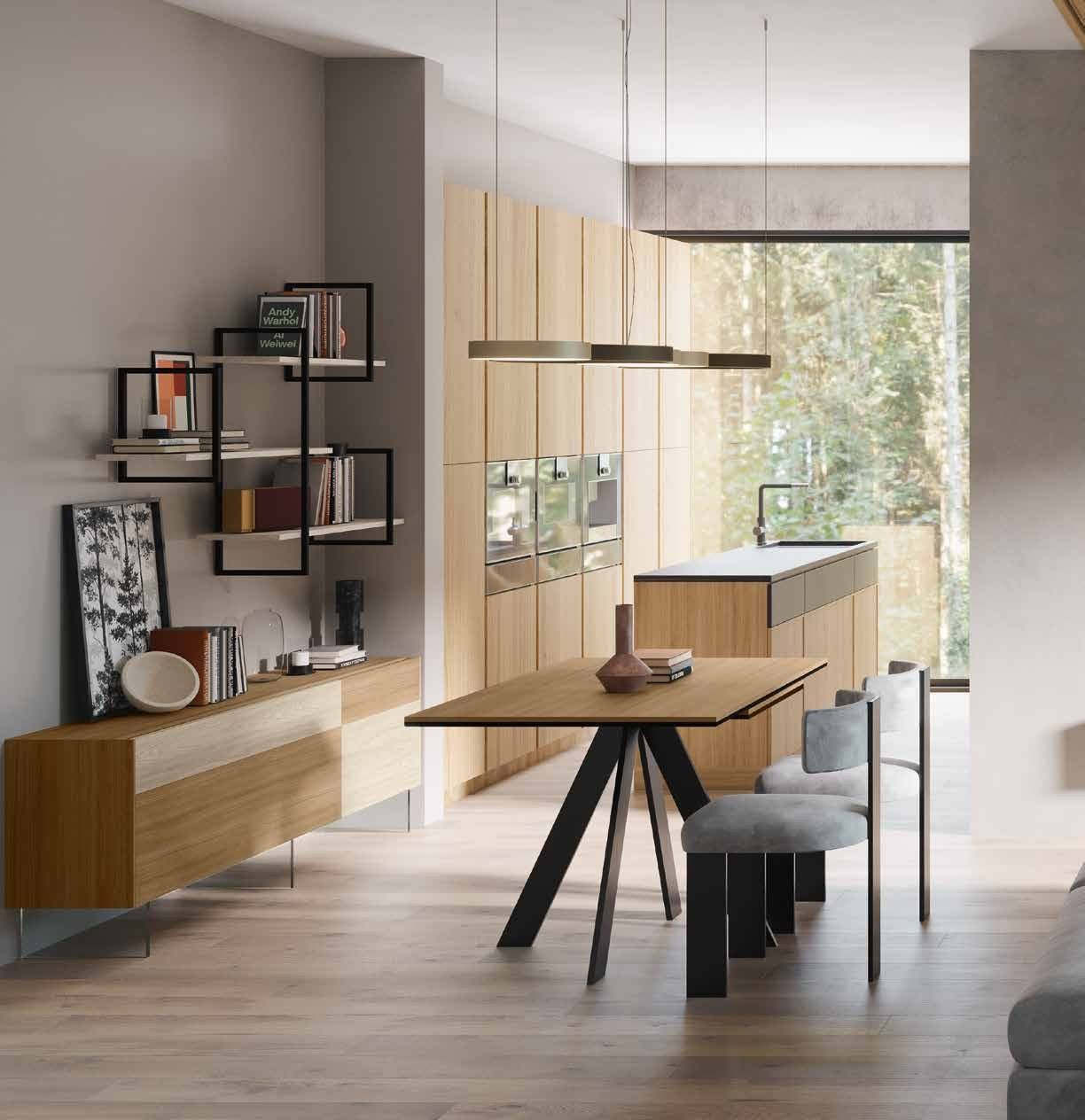 Fotografía de composición modular de salón de la colección FRESH, en acabado Riva / Etna.