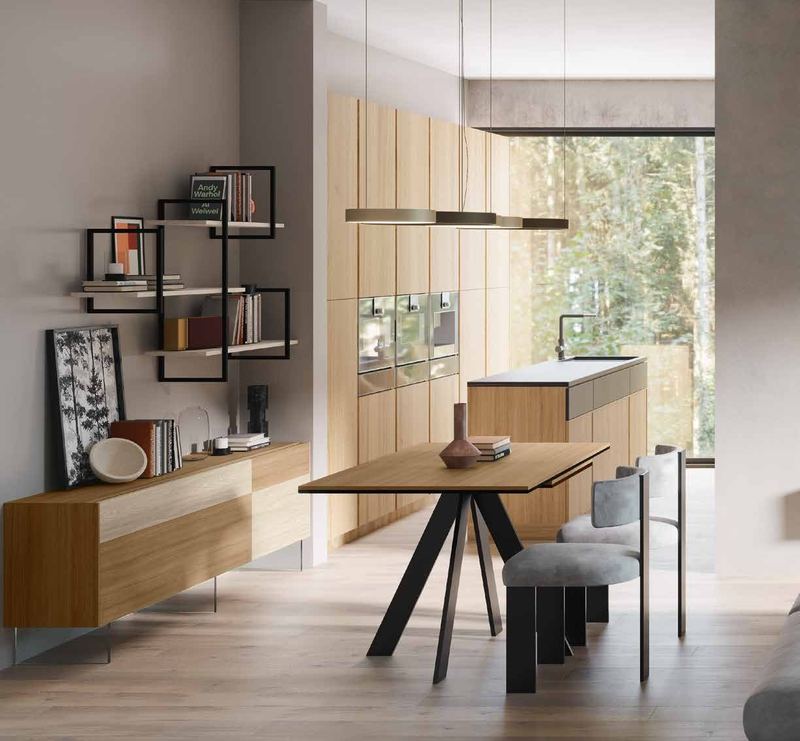 Fotografía de composición modular de salón de la colección FRESH, en acabado Riva / Etna.