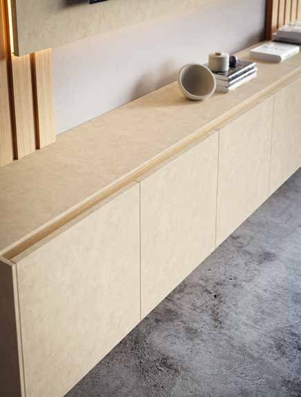 Fotografía de composición modular de salón de la colección FRESH, en acabado Tao / Arena.