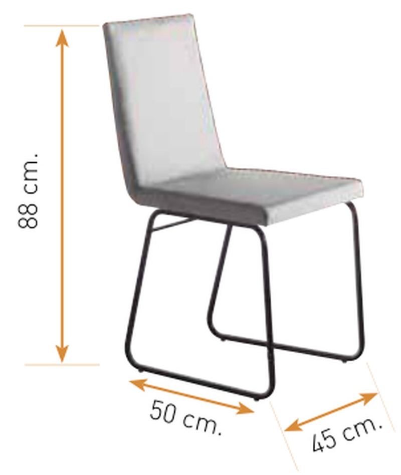 Medidas de la silla de comedor modelo 217: alto 88 cm · ancho 45 cm · fondo 50 cm
