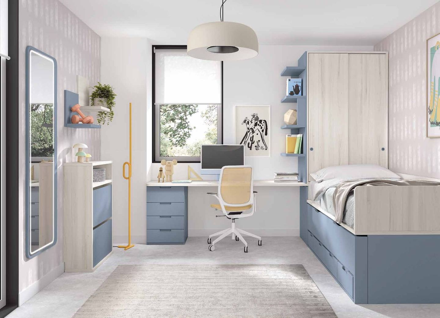 Dormitorio juvenil - Composición AD064, fotografía de catálogo del fabricante
