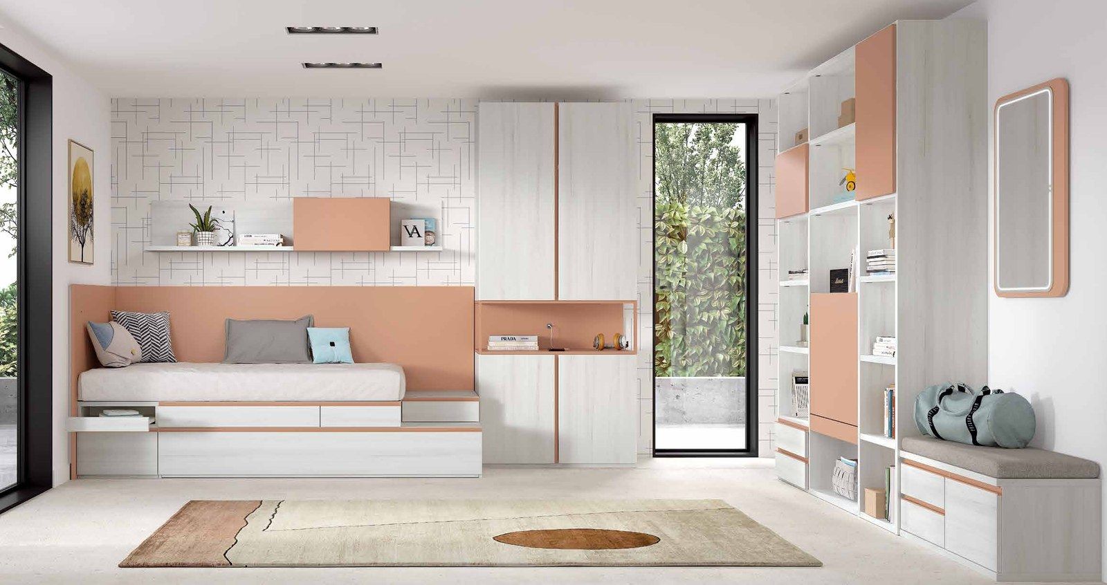 Dormitorio juvenil - Composición AD052, fotografía de catálogo del fabricante