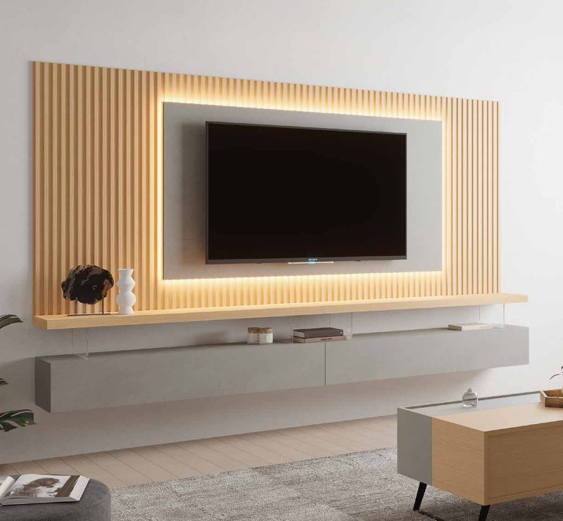 Fotografía de composición modular de salón de la colección FRESH, en acabado Riva / Blanco.