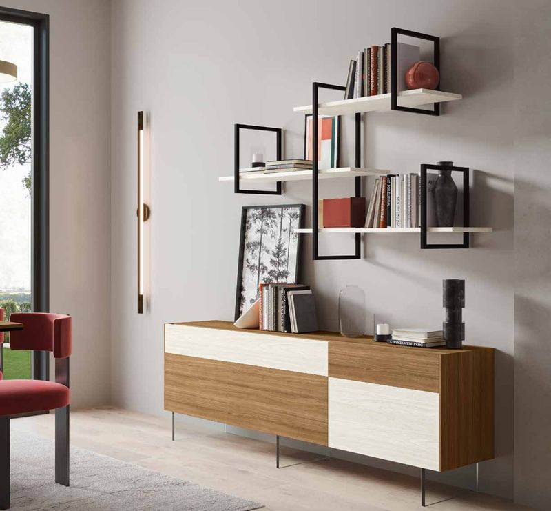 Fotografía de mueble de televisión de salón de la colección FRESH, en acabado Riva / Boeta.