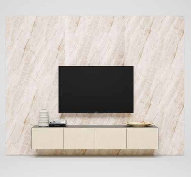 Fotografía de composición modular de salón de la colección FRESH, en acabado Kerala / Arena / Cuarzita.