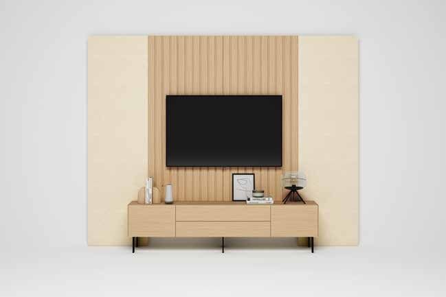 Fotografía de composición modular de salón de la colección FRESH, en acabado Arena / Tao.
