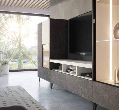 Fotografía de composición modular de salón de la colección FRESH, en acabado Roma / Boeta.