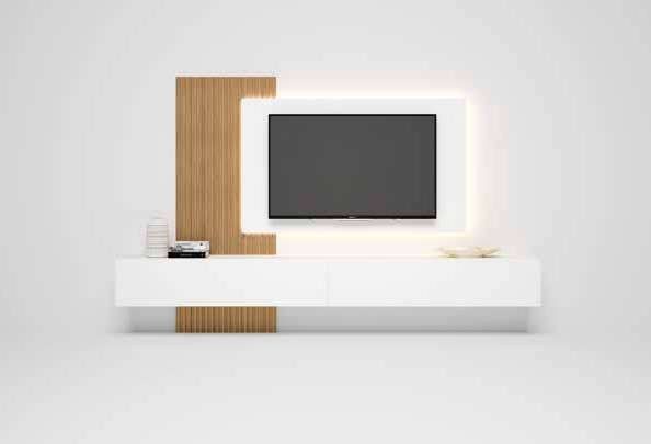 Fotografía de composición modular de salón de la colección FRESH, en acabado Riva / Blanco.