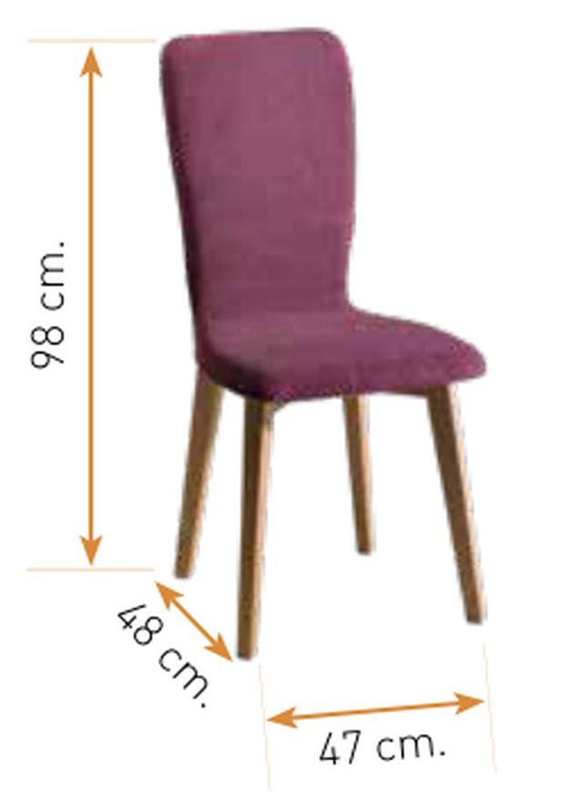 Medidas de la silla de comedor modelo 111: alto 98 cm · ancho 47 cm · fondo 48 cm