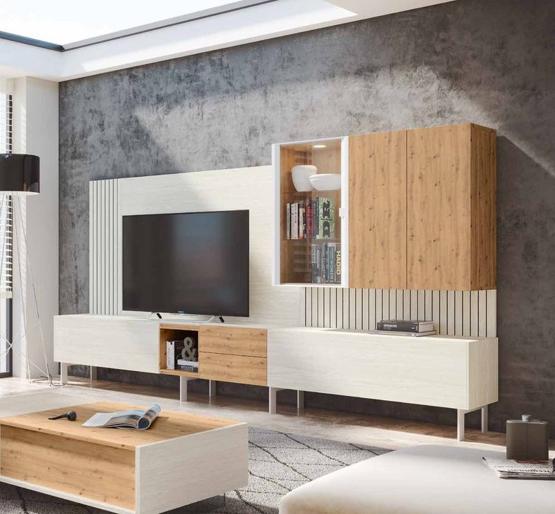 Fotografía de composición modular de salón de la colección FRESH, en acabado Amazonas / Boeta.
