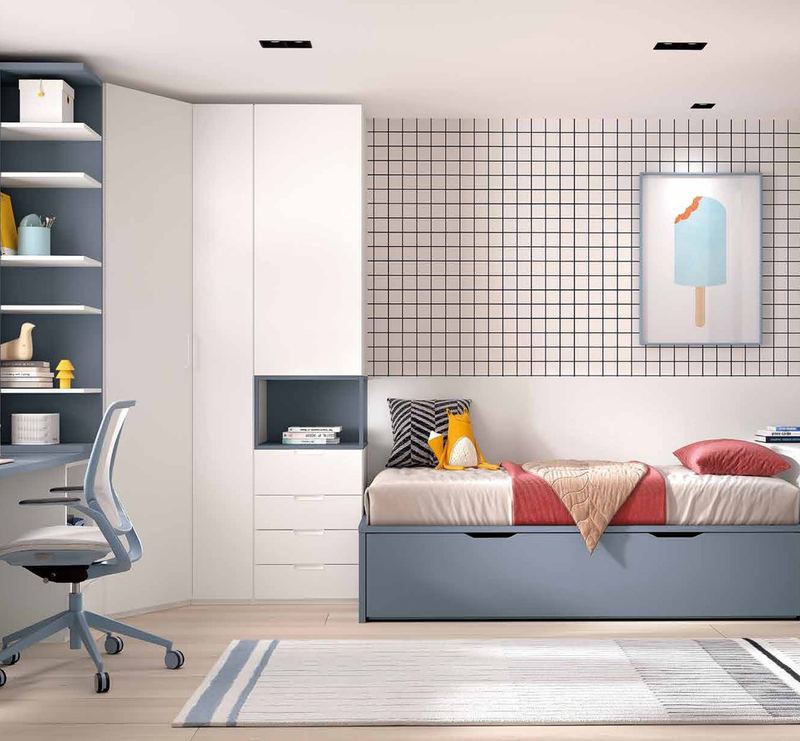 Dormitorio juvenil - Composición AD056, fotografía de catálogo del fabricante