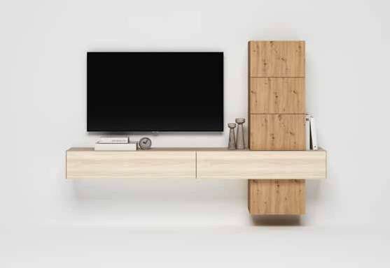 Fotografía de composición modular de salón de la colección FRESH, en acabado Amazonas / Cuarzita.