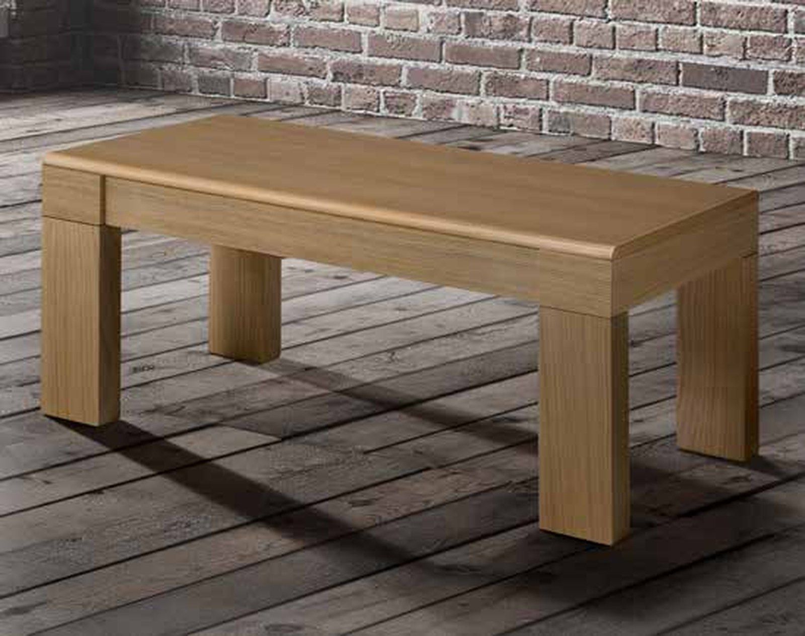Mesa de centro elevable modelo 269 de SG, de tablero rectangular bajo, con las patas cuadradas a juego