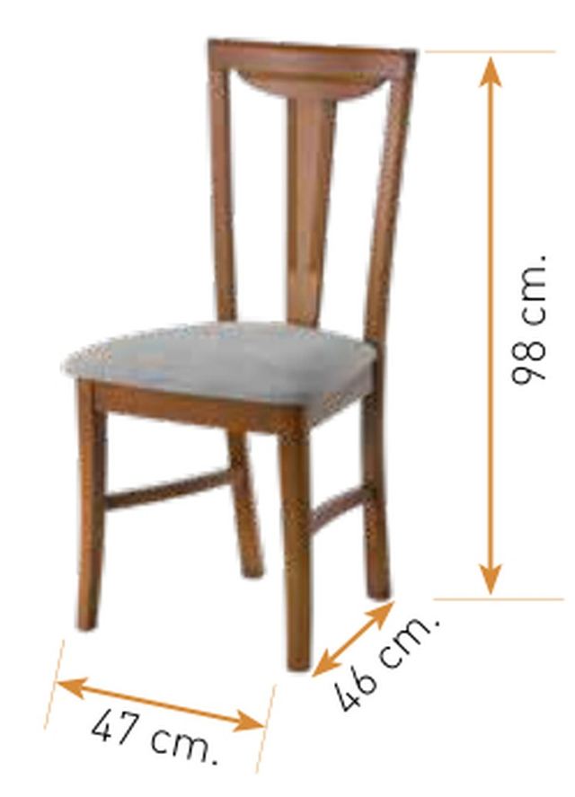 Medidas de la silla de comedor clásica modelo 26: alto 98 cm · ancho 47 cm · fondo 46 cm