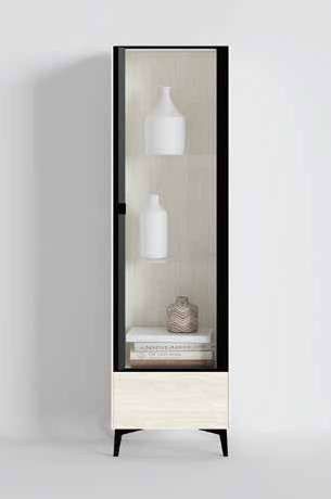 Fotografía de vitrina de salón de la colección FRESH, en acabado Riva.