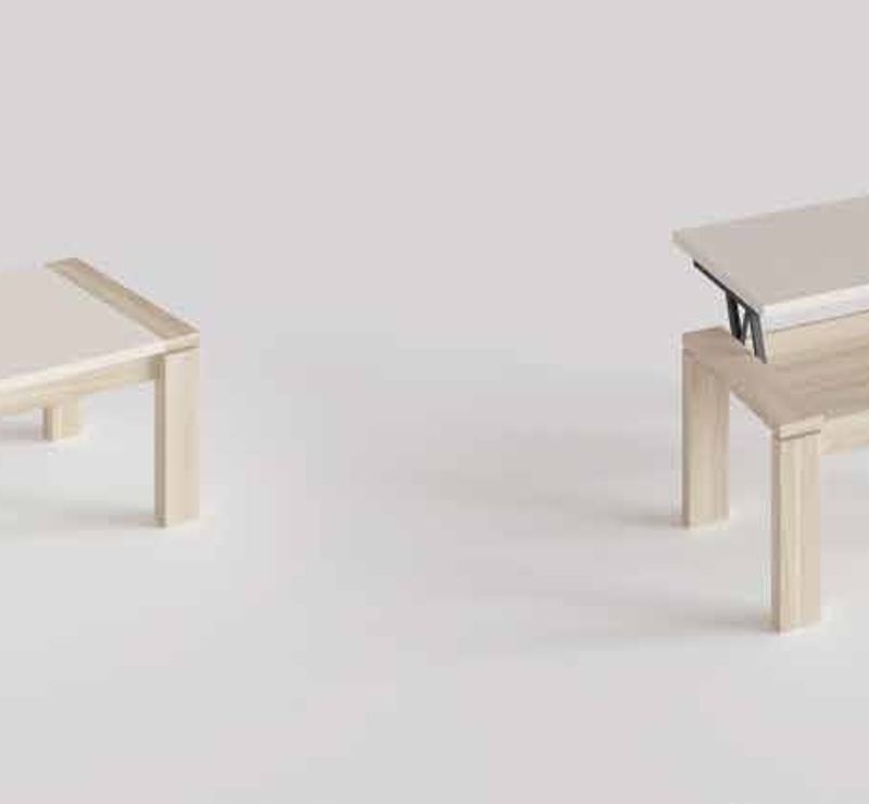 Fotografía de mesa de centro con tablero elevable de la colección FRESH.