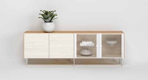 Fotografía de mueble de televisión de salón de la colección FRESH, en acabado Amazonas / Boeta.