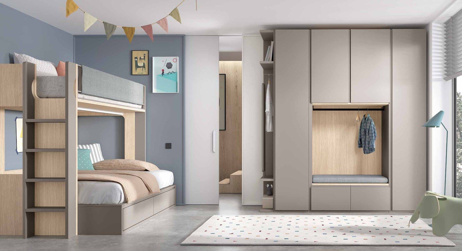Dormitorio juvenil - Composición AD065, fotografía de catálogo del fabricante