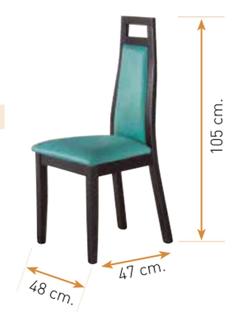 Medidas de la silla de comedor modelo 136: alto 105 cm · ancho 48 cm · fondo 47 cm