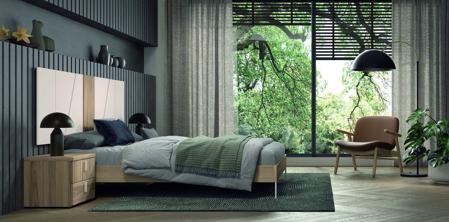 matrimonio-emotion-dormitorio-08-principal-01.jpg: Dormitorio Emötion composición 08 con cama doble, galería flexia y módulos win