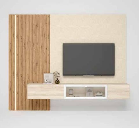 Fotografía de composición modular de salón de la colección FRESH, en acabado Amazonas / Arena / Etna.