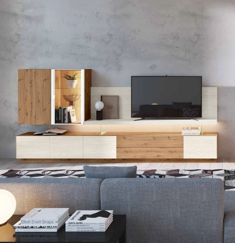 Fotografía de composición modular de salón de la colección FRESH, en acabado Amazonas / Boeta.