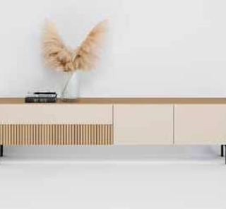 Fotografía de mueble de televisión de salón de la colección FRESH, en acabado Tao.