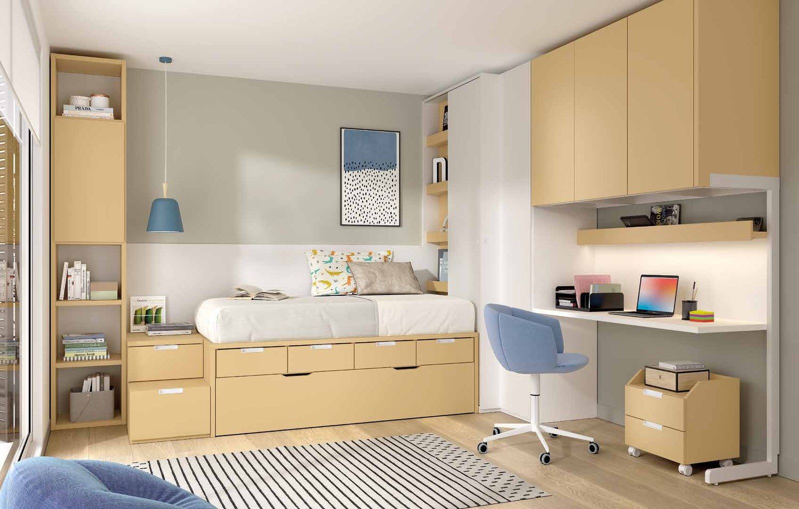 Dormitorio juvenil - Composición AD062, fotografía de catálogo del fabricante