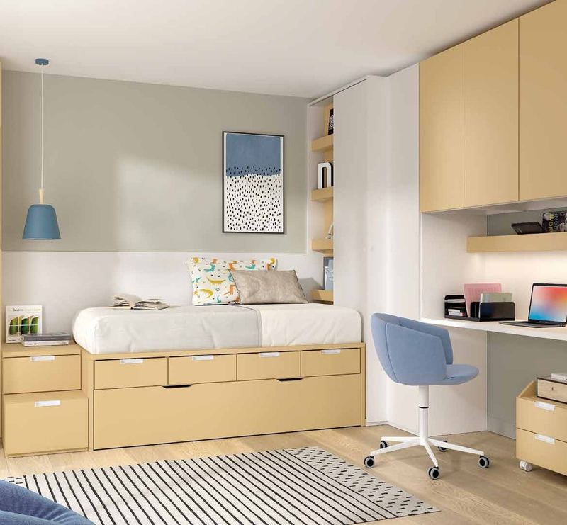 Dormitorio juvenil - Composición AD062, fotografía de catálogo del fabricante