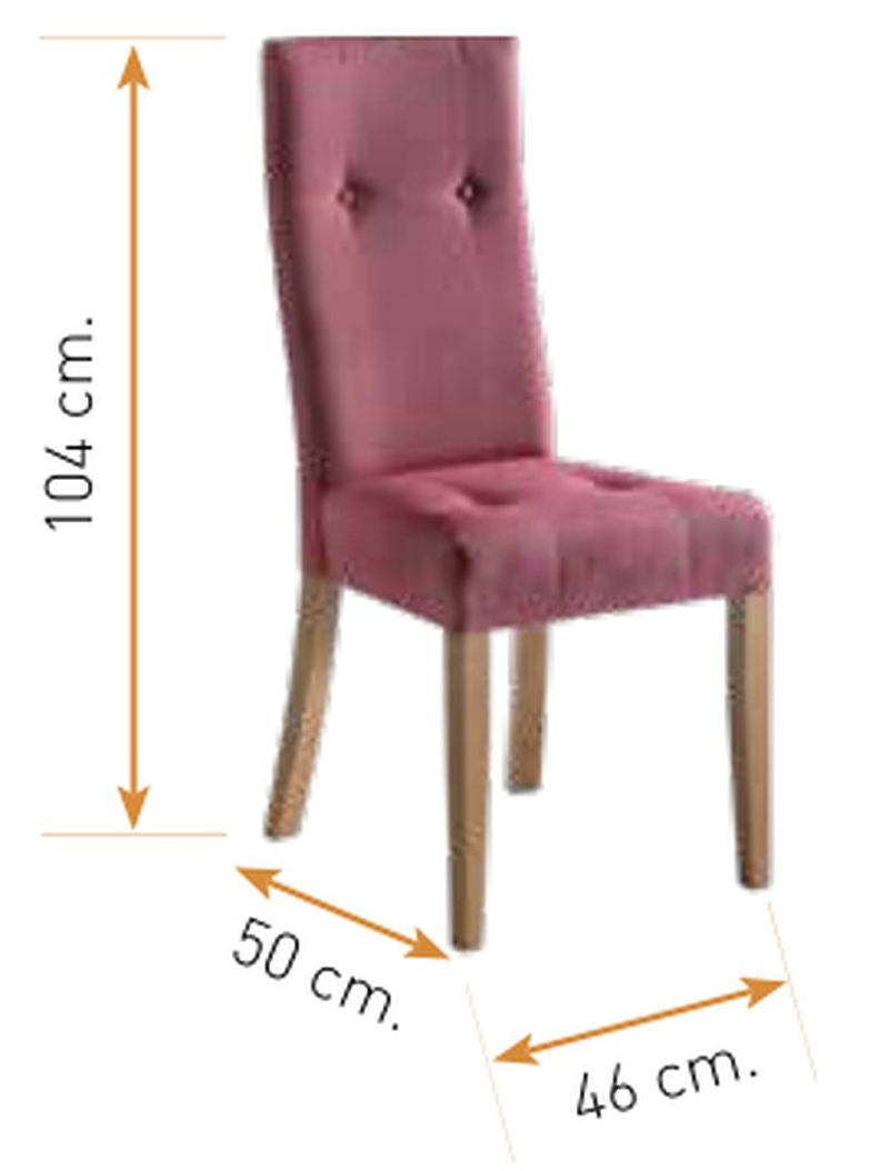 Medidas de la silla de comedor modelo 149: alto 104 cm · ancho 46 cm · fondo 50 cm