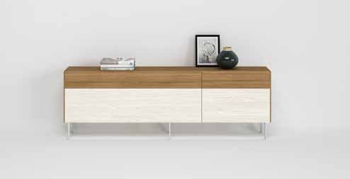 Fotografía de mueble de televisión de salón de la colección FRESH, en acabado Riva / Boeta.
