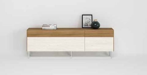Fotografía de mueble de televisión de salón de la colección FRESH, en acabado Riva / Boeta.