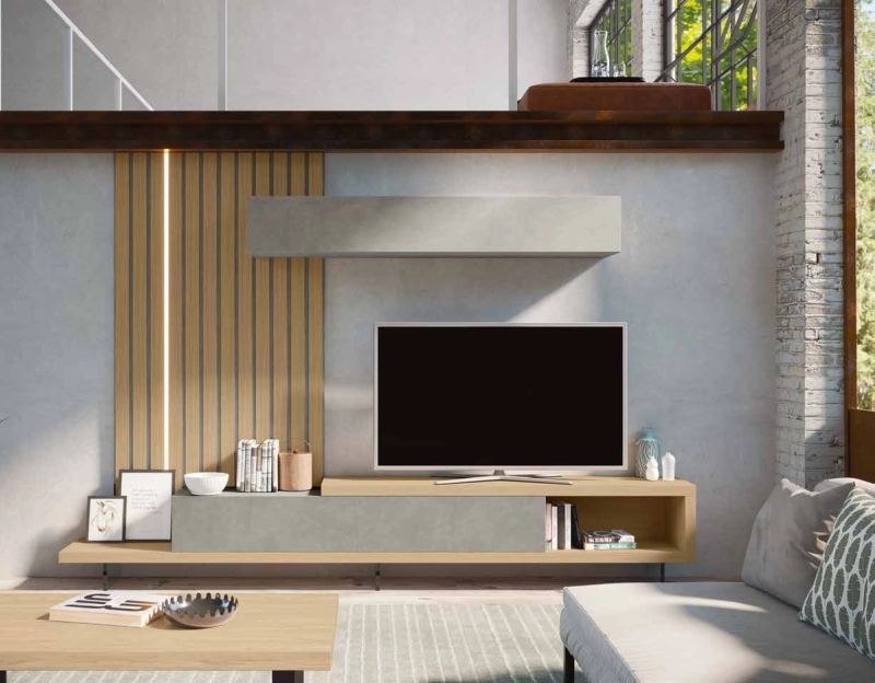 Fotografía de composición modular de salón de la colección FRESH, en acabado Tao / Cuarzita.