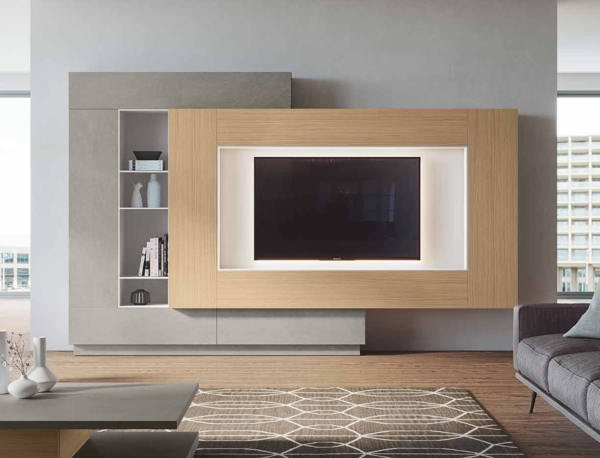 Fotografía de composición modular de salón de la colección FRESH, en acabado Tao / Cuarzita / Blanco.