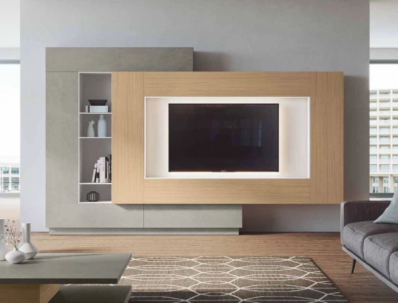 Fotografía de composición modular de salón de la colección FRESH, en acabado Tao / Cuarzita / Blanco.