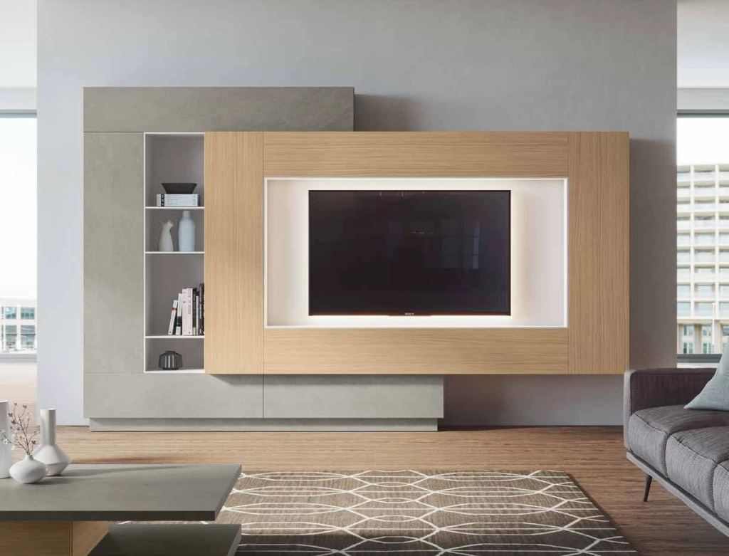 Fotografía de composición modular de salón de la colección FRESH, en acabado Tao / Cuarzita / Blanco.