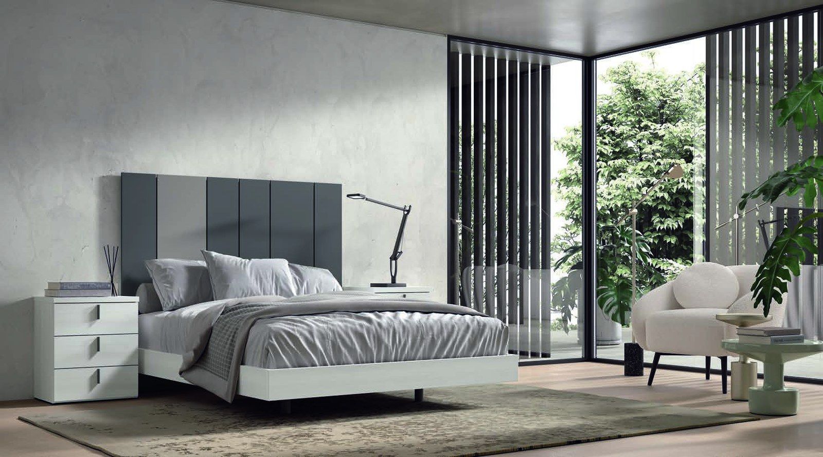 matrimonio-emotion-dormitorio-10-principal-01.jpg: Dormitorio Emötion composición 10 con cama doble, cabecero morse y módulos win