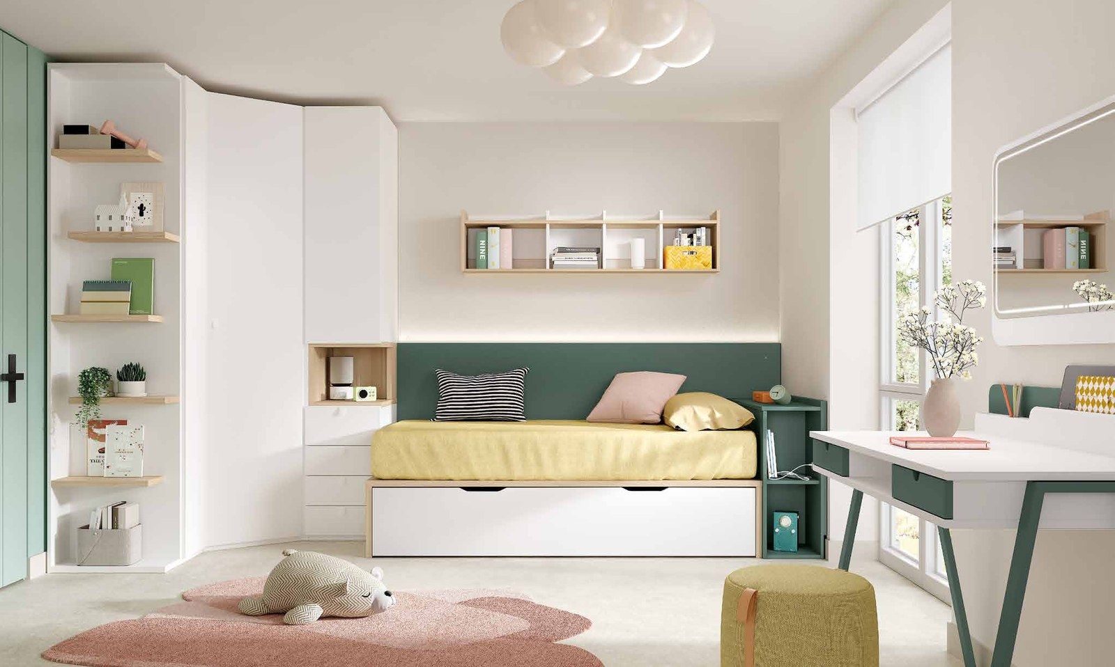 Dormitorio juvenil - Composición AD050, fotografía de catálogo del fabricante