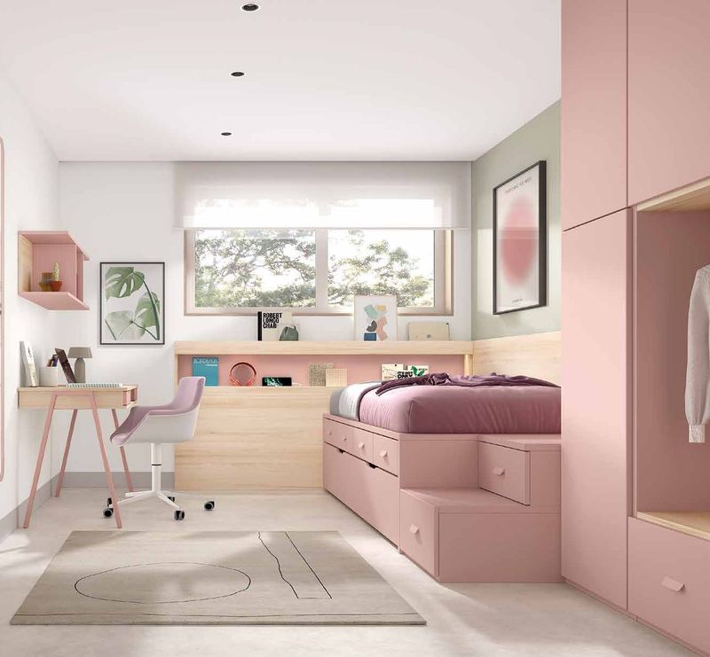 Dormitorio juvenil - Composición AD057, fotografía de catálogo del fabricante