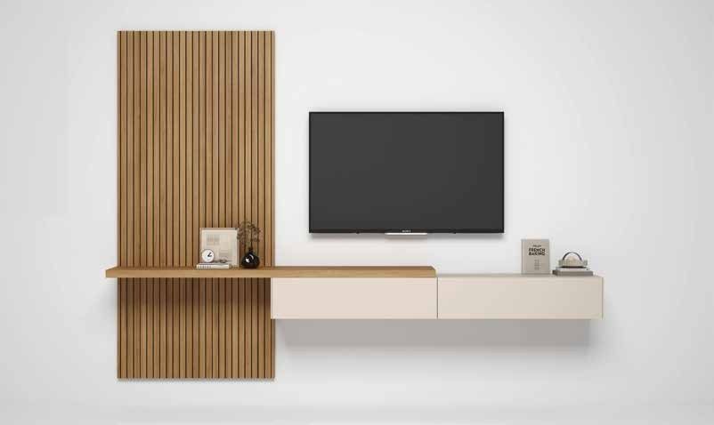 Fotografía de composición modular de salón de la colección FRESH, en acabado Amazonas / Boeta / Grafito.
