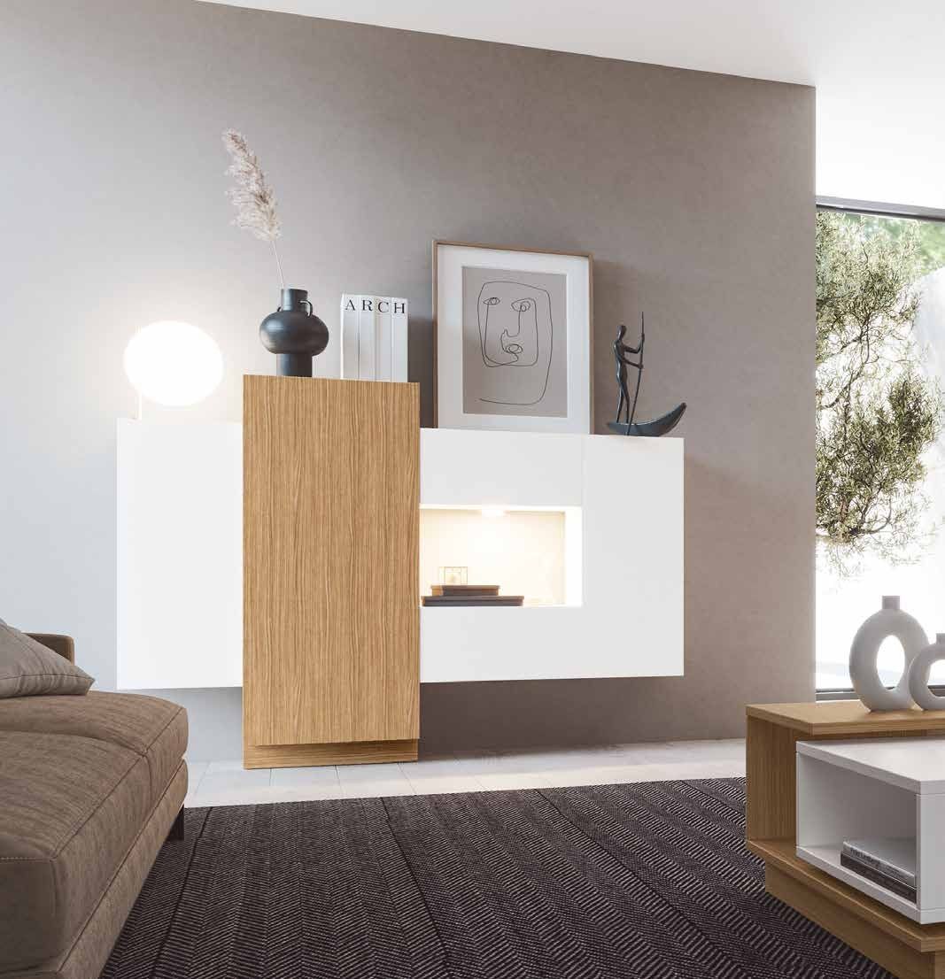 Fotografía de aparador de salón de la colección FRESH, en acabado Blanco / Riva.