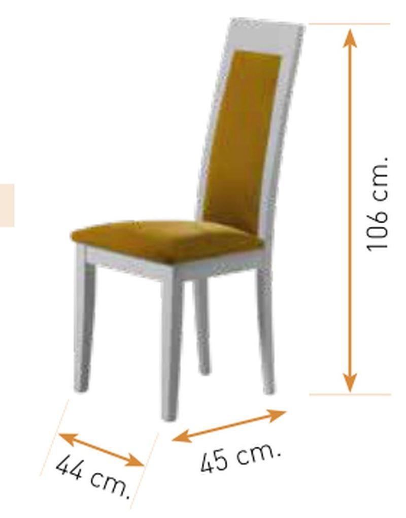 Medidas de la silla de comedor modelo 79: alto 106 cm · ancho 44 cm · fondo 45 cm