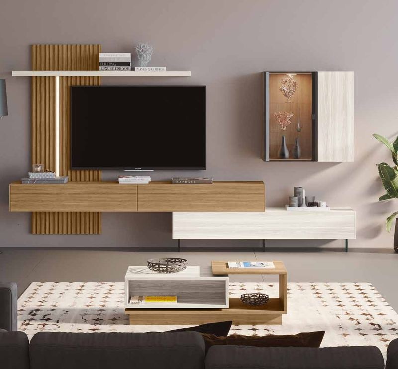 Fotografía de composición modular de salón de la colección FRESH, en acabado Riva / Boeta.